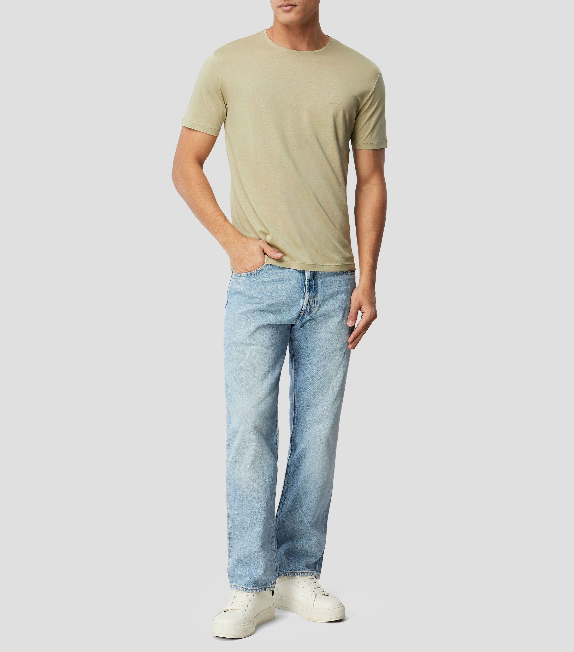 Playera cuello redondo manga corta lisa Hombre